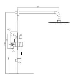 Душевая система скрытого монтажа VODA Vessel Gun Metal Set_3in1