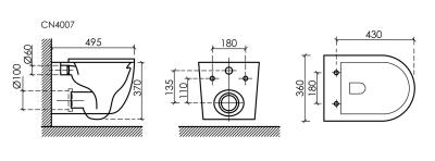 Унитаз подвесной CERAMICA NOVA Up Rimless CN4007