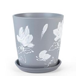 Горшок керамический СТУДИЯ ДЕКОР Жаклин Серо-белый 2,6 л