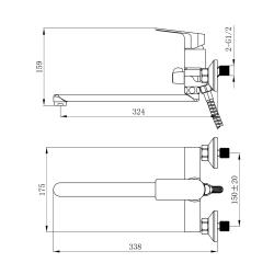 Смеситель для ванны TOKITO Kudo 684524
