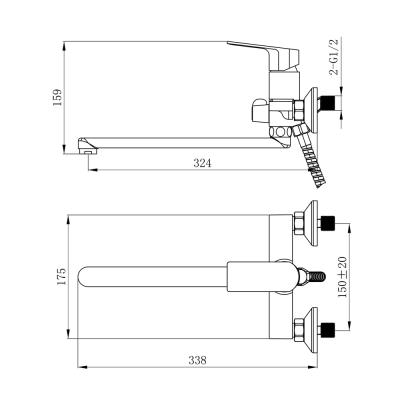 Смеситель для ванны TOKITO Kudo 684524
