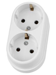 Розетка сетевая TDM Ретро с заземлением двойная белая SQ1806-0531
