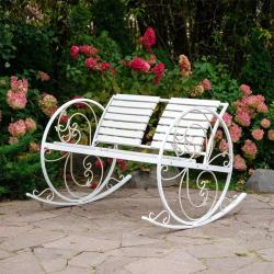 Кресло-качалка ФАБРИКА ИНТЕРЬЕРНОЙ КОВКИ Белый 127*115*90 см