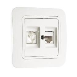 Розетка комбинированная MAKEL Lilium САТ5е/TF белый 70037