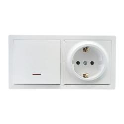 Блок розетка и выключатель LEZARD Leto белый 752-0200-170BIP