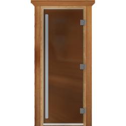 Дверь для бани DOORWOOD Престиж Бронза матовая левое 1900*700 мм