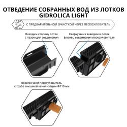 Лоток GIDROLICA Light с пластиковой решеткой 1000*115*96 мм 08067