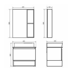 Тумба с раковиной COMFORTY Прага 60 9055RA-50