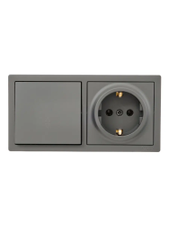 Блок розетка и переключатель LEZARD Leto платина 752-3500-170BVP