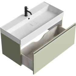 Тумба с раковиной AQWELLA Pure 100 шалфей зеленый