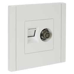 Розетка комбинированная IEK Forte&Piano TV/RJ45 белый FP-AK20-1-K01