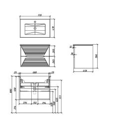 Тумба с раковиной CAPRIGO Modo Terza Smalty 80