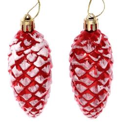 Набор елочных украшений СЕРПАНТИН Таинственное очарование Шишки красный 9 см