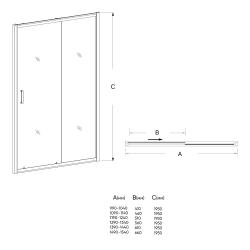 Душевая дверь VECONI Vianno 150 см VN46B-150-01-C5