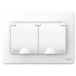 Розетка SYSTEME ELECTRIC Blanca двойная с заземлением белый BLNRS441121