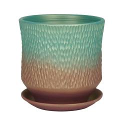 Горшок керамический САДЫ АУРИКИ Павлин Коричнево-зеленый 3 л