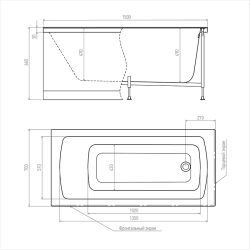 Ванна акриловая ALEX BAITLER Garda 150*70 см 