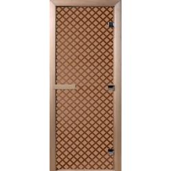 Дверь для бани DOORWOOD Мираж Бронза матовая правое 1900*800 мм