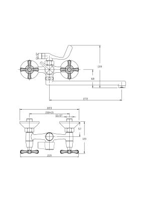 Смеситель для ванны RUSH A576-02-51 