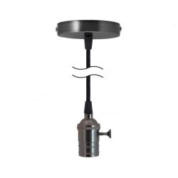 Патрон TDM Лофт Е27 металл с подвесом и выключателем черный