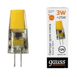Лампа LED GAUSS 3W/G4/3000K капсула 18713