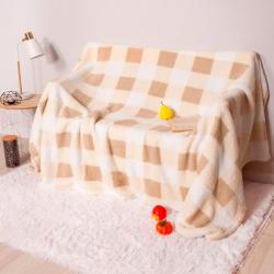 Плед CASA CONFORTE Томлин Клетка Бежевый 200*220 см