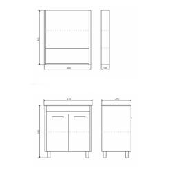 Зеркальный шкаф COMFORTY Марио дуб темный 60*80 см