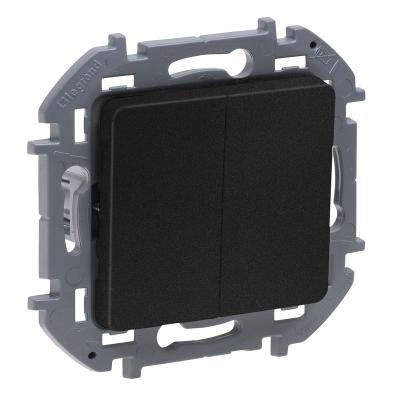 Механизм выключателя LEGRAND Inspiria 2 клавиши антрацит 673623