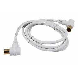 Шнур REXANT TV-штекер/TV-гнездо угловой белый 1,5 м