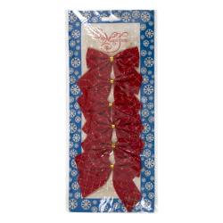 Елочное украшение ФЕНИКС ПРЕЗЕНТ Бант Красный 8*8 см