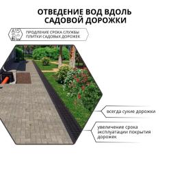 Решетка GIDROLICA Standart DN100 пластиковая 500*136 мм