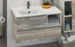 Тумба с раковиной COMFORTY Турин 90 дуб бежевый левая