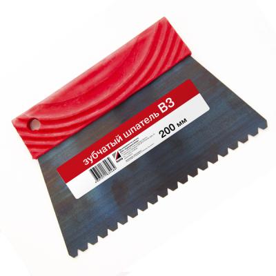 Шпатель зубчатый ИНТЕК B3 для нанесения клея 180 мм 10109-180-007 Шпатель зубчатый ИНТЕК B3 для нанесения клея 180 мм 10109-180-007