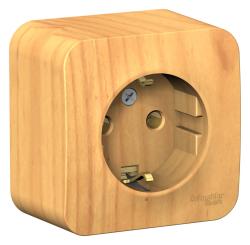 Розетка SYSTEME ELECTRIC Blanca с заземлением ясень BLNRA010115