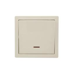 Выключатель LEZARD Leto 1 клавиша с подсветкой кремовый 752-0300-111