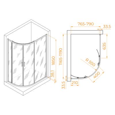 Душевое ограждение RGW PA-61 120*80 см