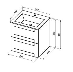 Тумба с раковиной AQUANET Терра 60 маренго 