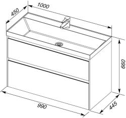 Тумба с раковиной AQUANET Гласс 100 