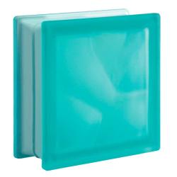 Стеклоблок основной GLASS BLOCK Волна окрашенный в массе бирюзовый матовый