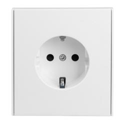 Розетка сетевая KRANZ Strong с заземлением с защитными шторками жемчуг KR-78-0701-4