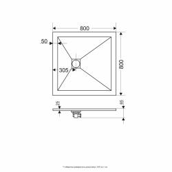 Поддон каменный RGW ST-088G 80*80 см 