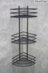 Полка для ванной PROFFERO тройная овал черный