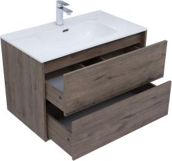 Тумба с раковиной AQUANET Lino 80 дуб велингтон