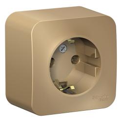 Розетка SYSTEME ELECTRIC Blanca с заземлением титан BLNRA010114