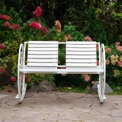 Кресло-качалка ФАБРИКА ИНТЕРЬЕРНОЙ КОВКИ Белый 127*115*90 см