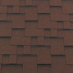 Гибкая черепица ROOFSHIELD Premium Модерн Коричневый с оттенением