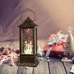 Фонарь LED NEON-NIGHT Новый год декоративный с эффектом снегопада и подсветкой теплый белый 501-161