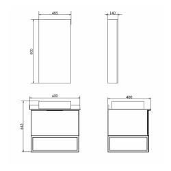 Зеркальный шкаф COMFORTY Порто 50 дуб темно-коричневый 48,5*80 см