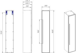 Пенал LA FENICE Elba серый 30*160 см