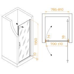 Душевая дверь RGW LE-003 80 см